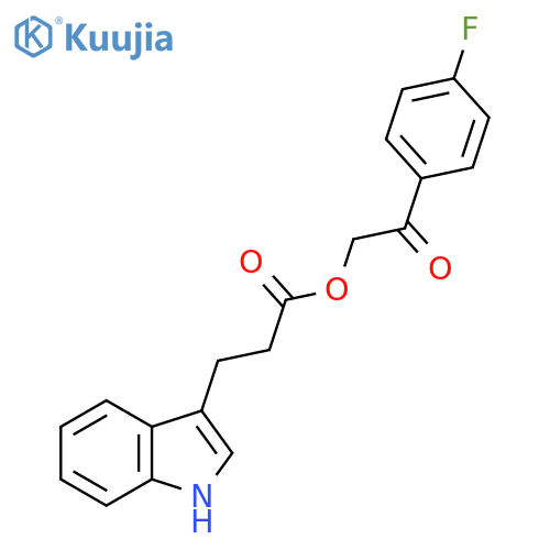 2-(4-fluorophenyl)-2-oxoethyl 3-(1H-indol-3-yl)propanoate structure