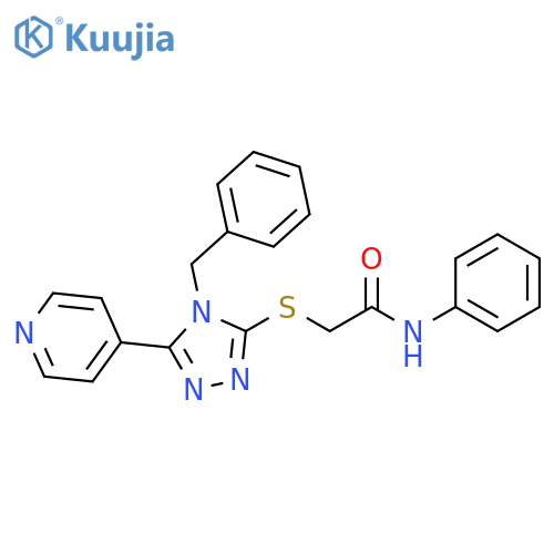 Acetamide, N-phenyl-2-[[4-(phenylmethyl)-5-(4-pyridinyl)-4H-1,2,4-triazol-3-yl]thio]- structure