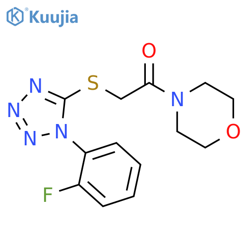 2-{[1-(2-fluorophenyl)-1H-1,2,3,4-tetrazol-5-yl]sulfanyl}-1-(morpholin-4-yl)ethan-1-one structure