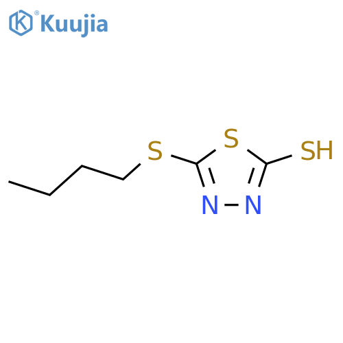5-(butylsulfanyl)-1,3,4-thiadiazole-2-thiol structure