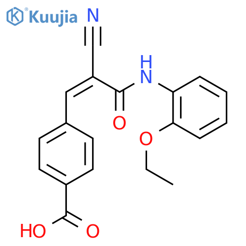 4-{2-Cyano-2-[(2-ethoxyphenyl)carbamoyl]eth-1-en-1-yl}benzoic acid structure