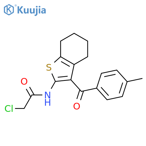 2-chloro-N-3-(4-methylbenzoyl)-4,5,6,7-tetrahydro-1-benzothiophen-2-ylacetamide structure