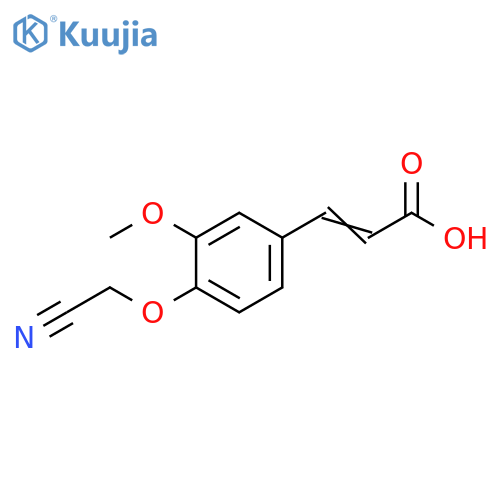 3-4-(cyanomethoxy)-3-methoxyphenylprop-2-enoic acid structure
