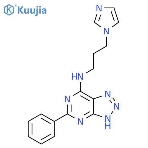 N-[3-(1-Imidazolyl)propyl]-5-phenyl-1H-[1,2,3]triazolo[4,5-d]pyrimidin-7-amine structure