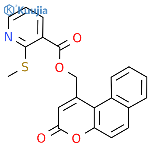 {3-oxo-3H-benzo[f]chromen-1-yl}methyl 2-(methylsulfanyl)pyridine-3-carboxylate structure