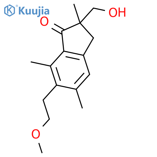 1H-Inden-1-one,2,3-dihydro-2-(hydroxymethyl)-6-(2-methoxyethyl)-2,5,7-trimethyl-, (2S)- structure