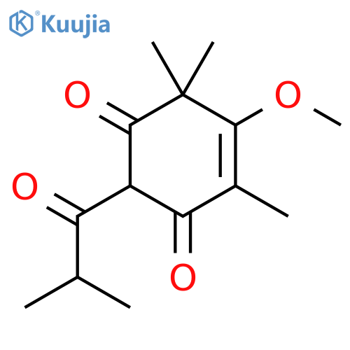 2-Isobutyryl-5-methoxy-4,6,6-trimethyl-cyclohex-4-en-1,3-dion structure