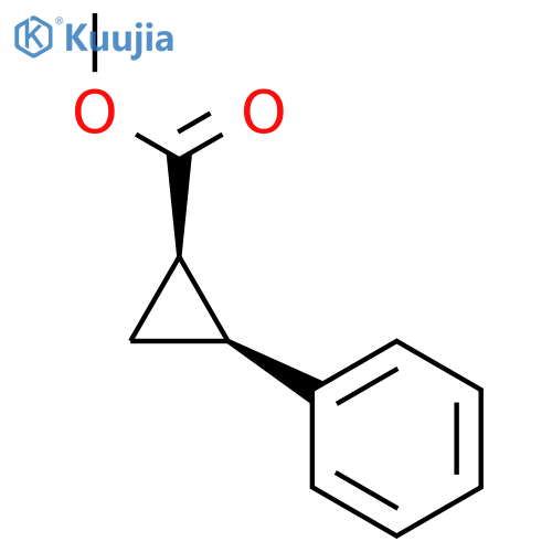 Cyclopropanecarboxylic acid, 2-phenyl-, methyl ester, (1R,2S)-rel- structure