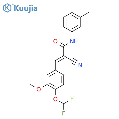 2-cyano-3-[4-(difluoromethoxy)-3-methoxyphenyl]-N-(3,4-dimethylphenyl)prop-2-enamide structure
