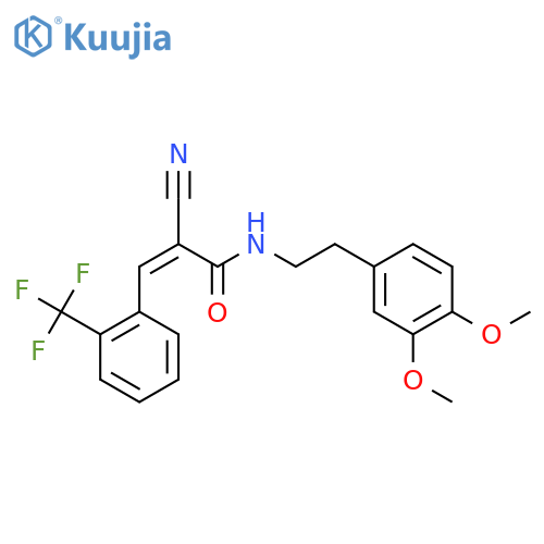 2-cyano-N-[2-(3,4-dimethoxyphenyl)ethyl]-3-[2-(trifluoromethyl)phenyl]prop-2-enamide structure