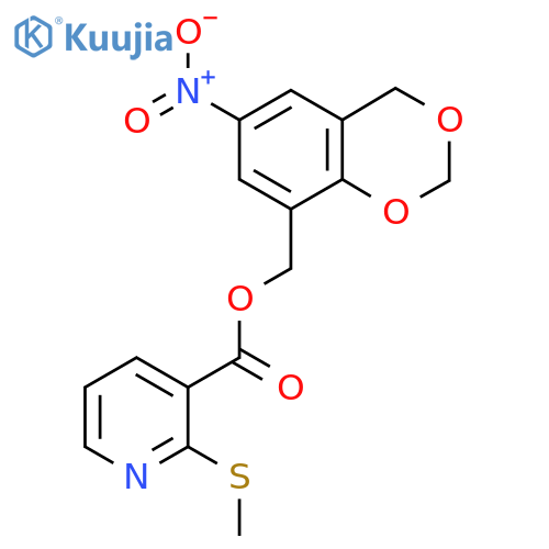 (6-Nitro-4H-benzo[d][1,3]dioxin-8-yl)methyl 2-(methylthio)nicotinate structure