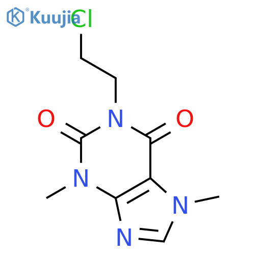 1-(2-chloroethyl)-3,7-dimethyl-3,7-dihydro-1H-purine-2,6-dione structure
