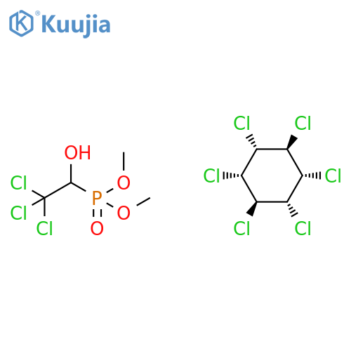Phosphonic acid, P-(2,2,2-trichloro-1-hydroxyethyl)-, dimethyl ester, mixt. with (1α,2α,3β,4α,5α,6β)-1,2,3,4,5,6-hexachlorocyclohexane structure