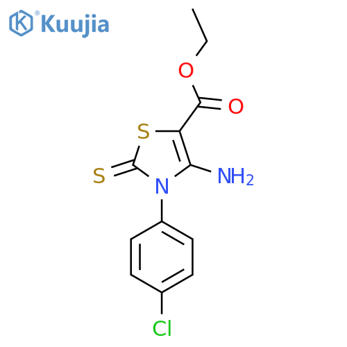 Ethyl 4-amino-3-(4-chlorophenyl)-2-thioxo-2,3-dihydro-1,3-thiazole-5-carboxylate structure