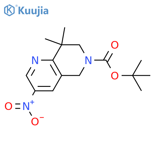 tert-Butyl 8,8-dimethyl-3-nitro-7,8-dihydro-1,6-naphthyridine-6(5H)-carboxylate structure