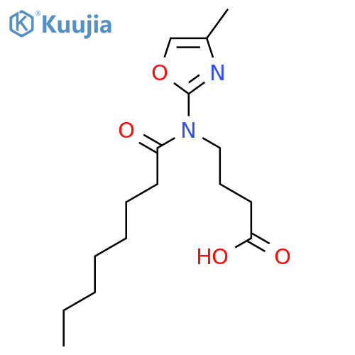 Butanoic acid, 4-[(4-methyl-2-oxazolyl)(1-oxooctyl)amino]- structure