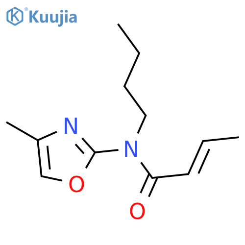 2-Butenamide, N-butyl-N-(4-methyl-2-oxazolyl)- structure