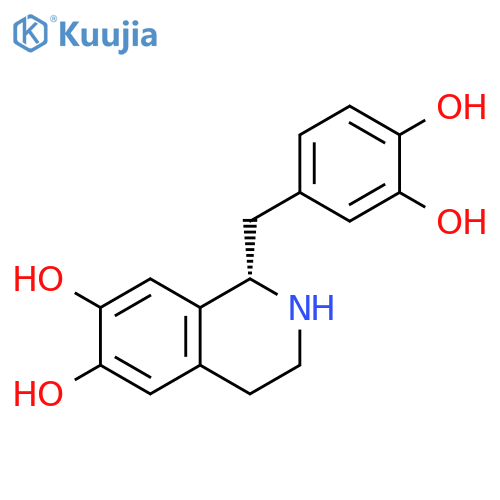 6,7-Isoquinolinediol, 1-[(3,4-dihydroxyphenyl)methyl]-1,2,3,4-tetrahydro-,(S)- structure