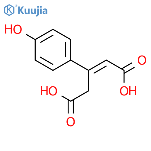 (2E)-3-(4-hydroxyphenyl)pent-2-enedioic acid structure
