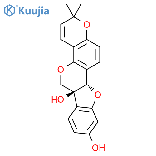 2H,6H-Benzofuro[3,2-c]pyrano[2,3-h][1]benzopyran-6a,9(11aH)-diol,2,2-dimethyl-, (6aS,11aS)- structure