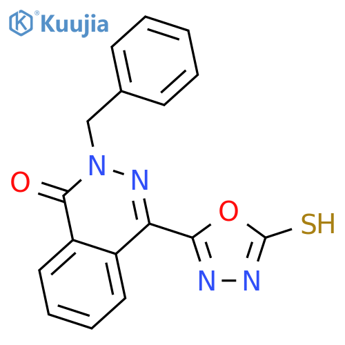2-benzyl-4-(5-sulfanyl-1,3,4-oxadiazol-2-yl)-1,2-dihydrophthalazin-1-one structure