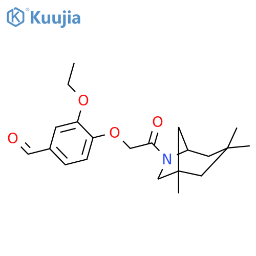 3-ethoxy-4-(2-oxo-2-{1,3,3-trimethyl-6-azabicyclo[3.2.1]octan-6-yl}ethoxy)benzaldehyde structure
