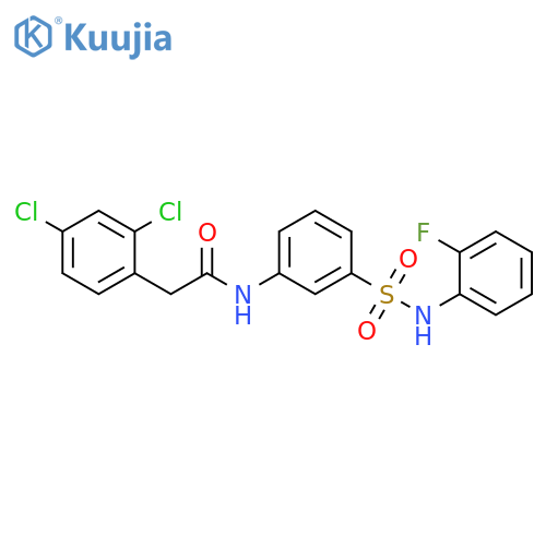 Benzeneacetamide, 2,4-dichloro-N-[3-[[(2-fluorophenyl)amino]sulfonyl]phenyl]- structure