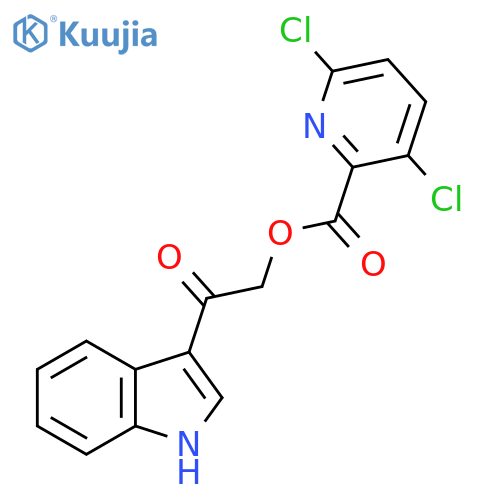 2-(1H-indol-3-yl)-2-oxoethyl 3,6-dichloropyridine-2-carboxylate structure