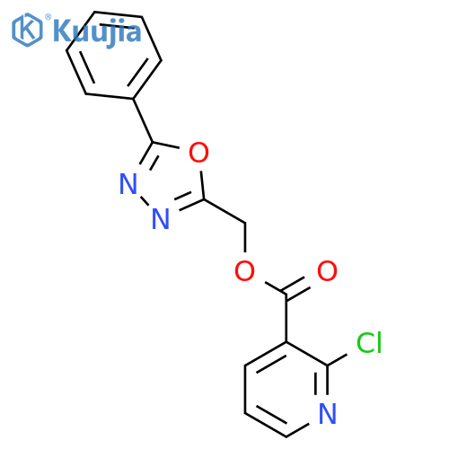 (5-Phenyl-1,3,4-oxadiazol-2-yl)methyl 2-chloropyridine-3-carboxylate structure