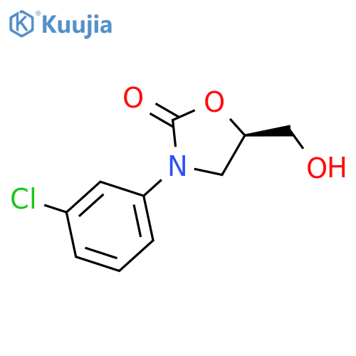 (5R)-3-(3-chlorophenyl)-5-(hydroxymethyl)-1,3-oxazolidin-2-one structure