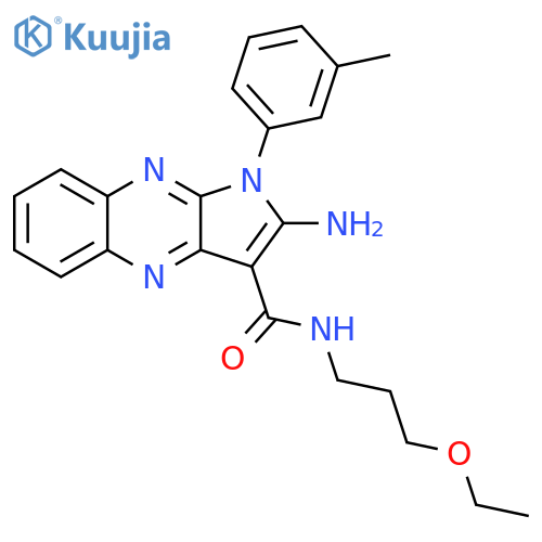 2-amino-N-(3-ethoxypropyl)-1-(3-methylphenyl)-1H-pyrrolo[2,3-b]quinoxaline-3-carboxamide structure