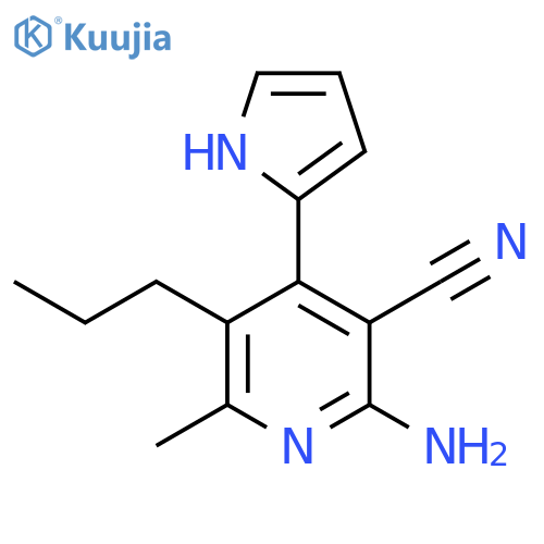 3-Pyridinecarbonitrile,2-amino-6-methyl-5-propyl-4-(1H-pyrrol-2-yl)-(9CI) structure