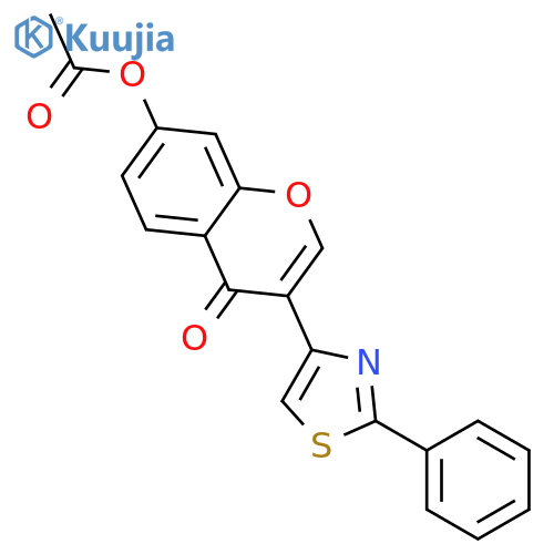 4H-1-Benzopyran-4-one, 7-(acetyloxy)-3-(2-phenyl-4-thiazolyl)- structure