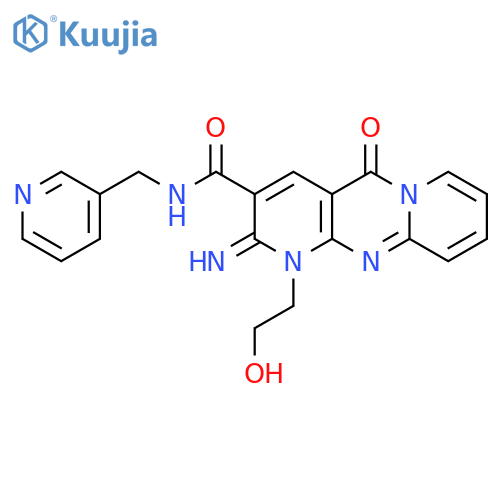 7-(2-hydroxyethyl)-6-imino-2-oxo-N-(pyridin-3-yl)methyl-1,7,9-triazatricyclo8.4.0.0^{3,8}tetradeca-3(8),4,9,11,13-pentaene-5-carboxamide structure