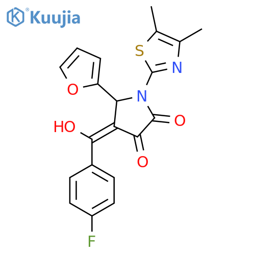 1-(4,5-dimethyl-1,3-thiazol-2-yl)-4-(4-fluorobenzoyl)-5-(furan-2-yl)-3-hydroxy-2,5-dihydro-1H-pyrrol-2-one structure