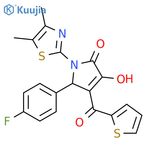 1-(4,5-dimethyl-1,3-thiazol-2-yl)-5-(4-fluorophenyl)-3-hydroxy-4-(thiophene-2-carbonyl)-2,5-dihydro-1H-pyrrol-2-one structure
