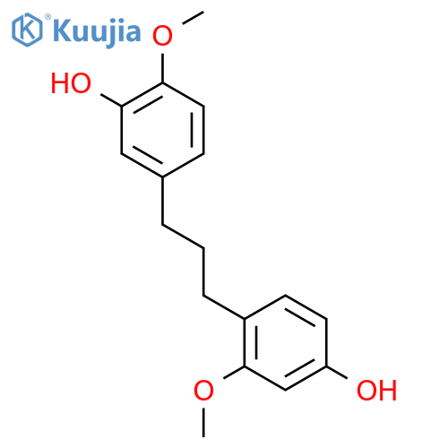 1-(2-methoxy-4-hydroxyphenyl)-3-(3-hydroxy-4-methoxy phenyl)-propane structure