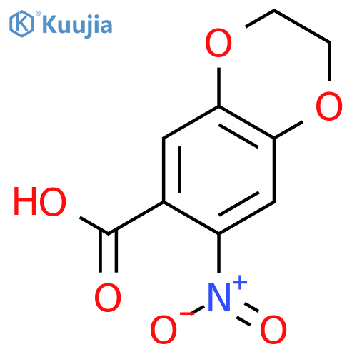 7-Nitro-2,3-dihydro-1,4-benzodioxine-6-carboxylic acid structure