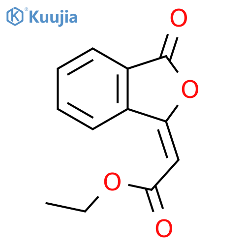 Acetic acid, 2-(3-oxo-1(3H)-isobenzofuranylidene)-, ethyl ester, (2E)- structure