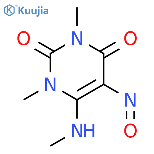 2,4(1H,3H)-Pyrimidinedione, 1,3-dimethyl-6-(methylamino)-5-nitroso- structure