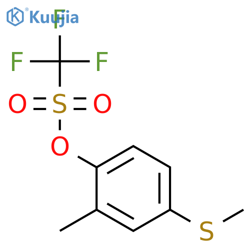 Methanesulfonic acid, trifluoro-, 2-methyl-4-(methylthio)phenyl ester structure