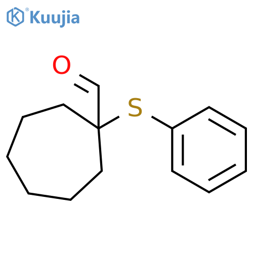 Cycloheptanecarboxaldehyde, 1-(phenylthio)- structure