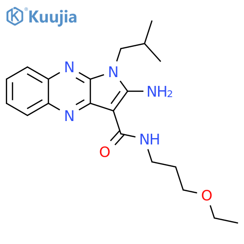 2-amino-N-(3-ethoxypropyl)-1-(2-methylpropyl)-1H-pyrrolo2,3-bquinoxaline-3-carboxamide structure