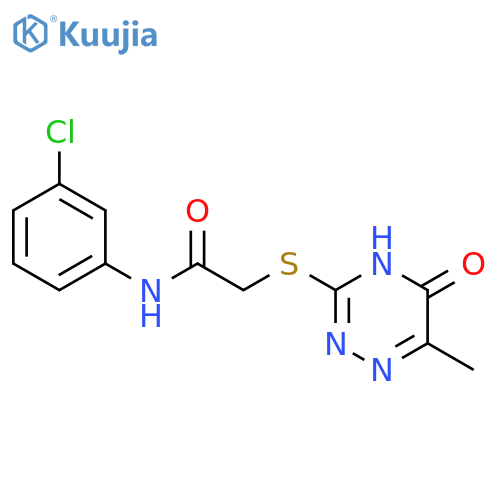 N-(3-chlorophenyl)-2-(6-methyl-5-oxo-4,5-dihydro-1,2,4-triazin-3-yl)sulfanylacetamide structure
