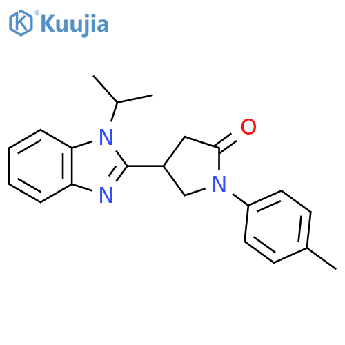 1-(4-methylphenyl)-4-1-(propan-2-yl)-1H-1,3-benzodiazol-2-ylpyrrolidin-2-one structure