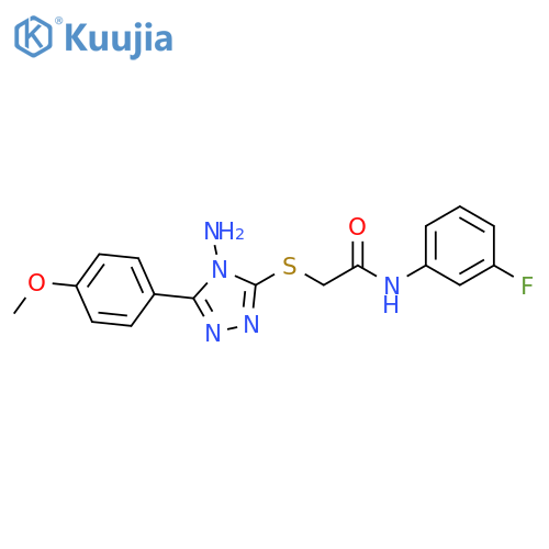 2-{4-amino-5-(4-methoxyphenyl)-4H-1,2,4-triazol-3-ylsulfanyl}-N-(3-fluorophenyl)acetamide structure