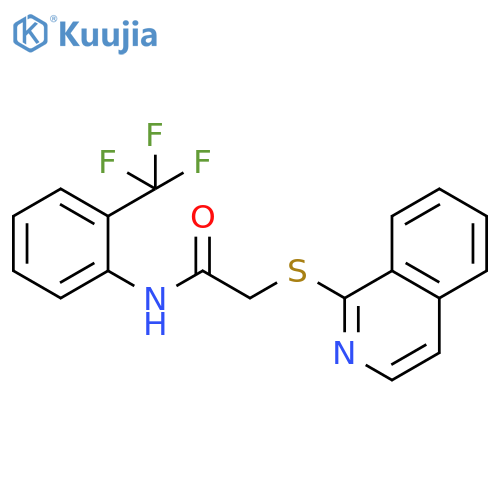 2-(isoquinolin-1-ylsulfanyl)-N-2-(trifluoromethyl)phenylacetamide structure