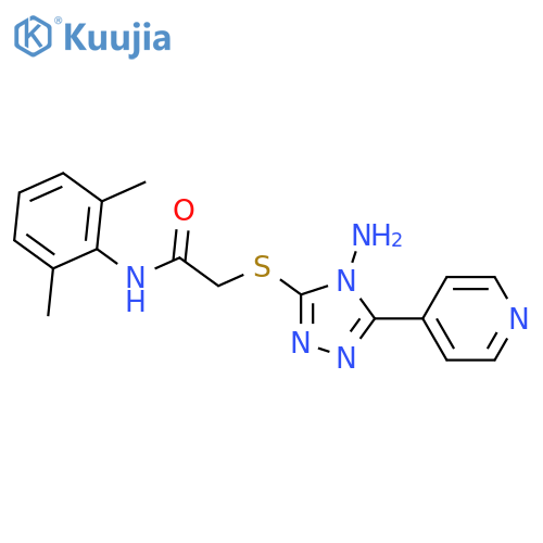 2-{4-amino-5-(pyridin-4-yl)-4H-1,2,4-triazol-3-ylsulfanyl}-N-(2,6-dimethylphenyl)acetamide structure