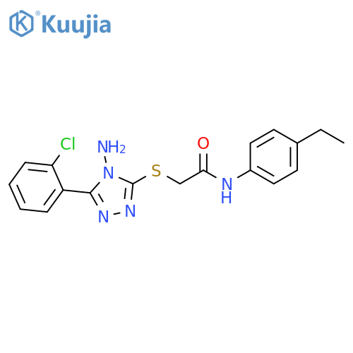 2-{4-amino-5-(2-chlorophenyl)-4H-1,2,4-triazol-3-ylsulfanyl}-N-(4-ethylphenyl)acetamide structure