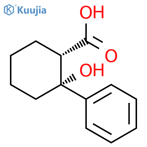 Cyclohexanecarboxylicacid, 2-hydroxy-2-phenyl-, (1R,2S)-rel- structure